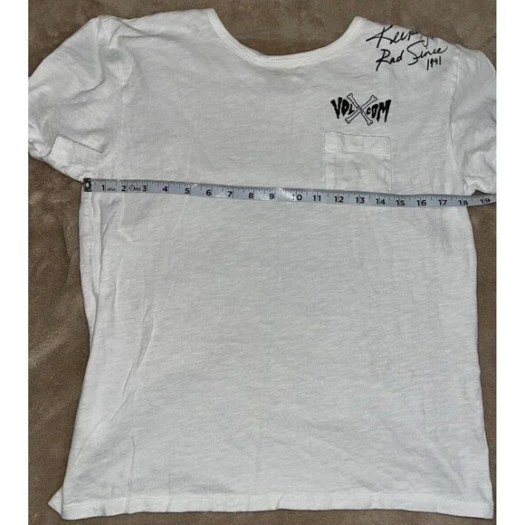 Volcom T-Shirt Men's Size Small S Short Sleeve Pocket Crew Neck White - Picture 3 of 6